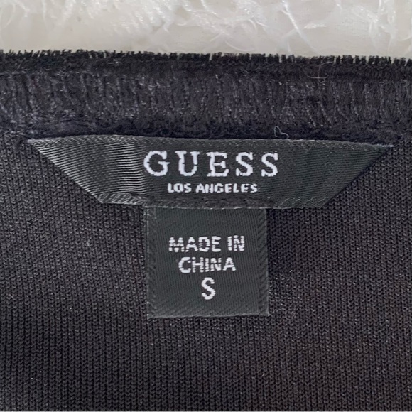 Guess Black Crushed Velvet & Lace Camisole Tank Top, Size Small - Picture 9 of 11